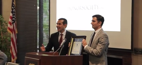 HonorSociety.org Recognizes Mayor of Los Angeles as Honorary Member.